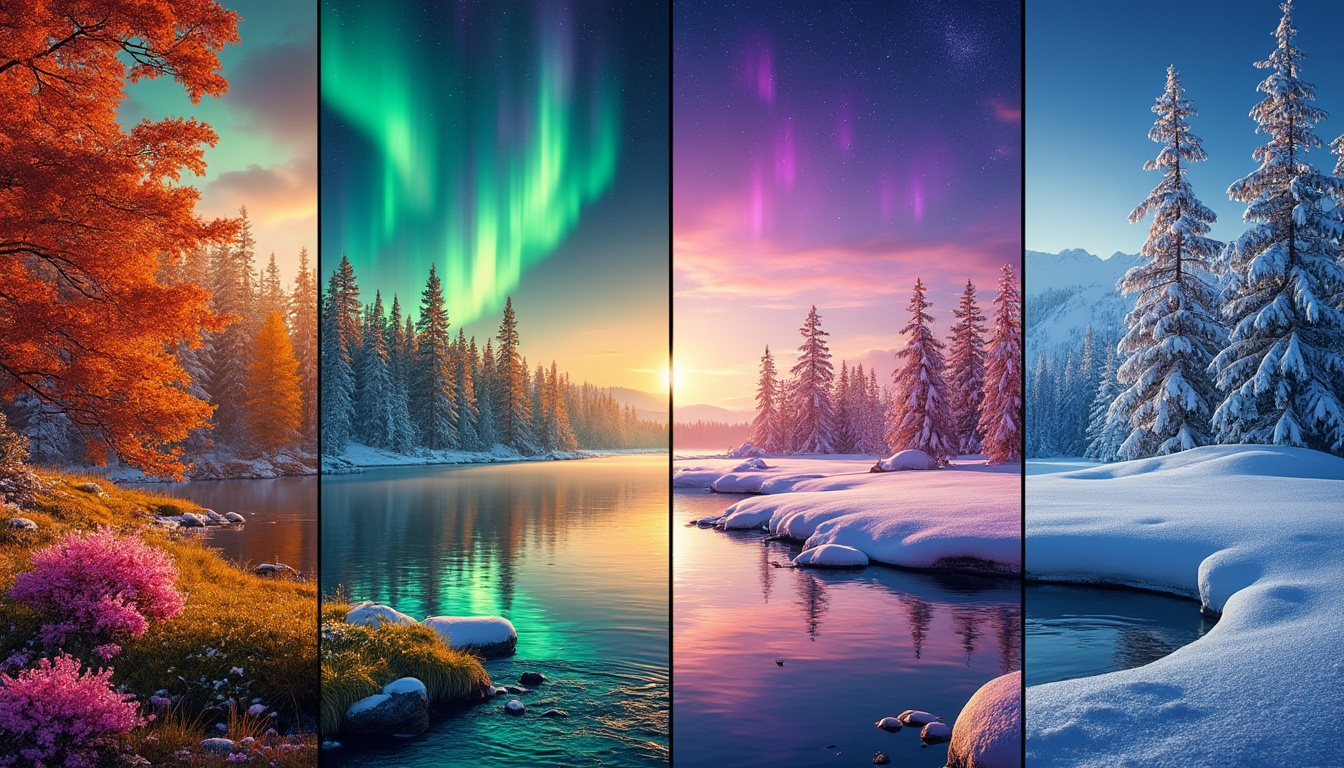 découvrez la laponie sous toutes ses facettes, à chaque saison, pour un voyage magique entre paysages colorés et jeux de lumières féeriques.